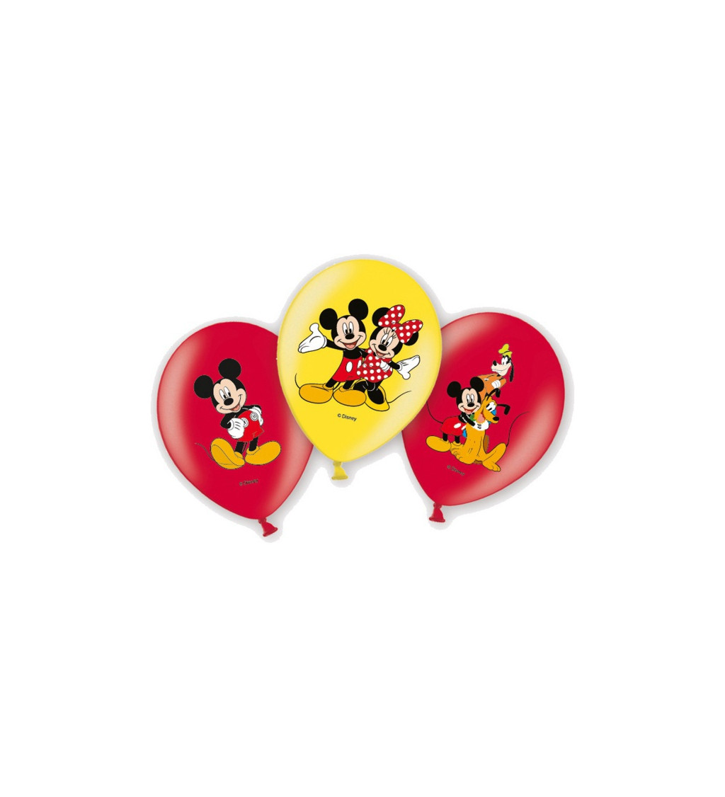 Červené a žluté balónky Mickey mouse