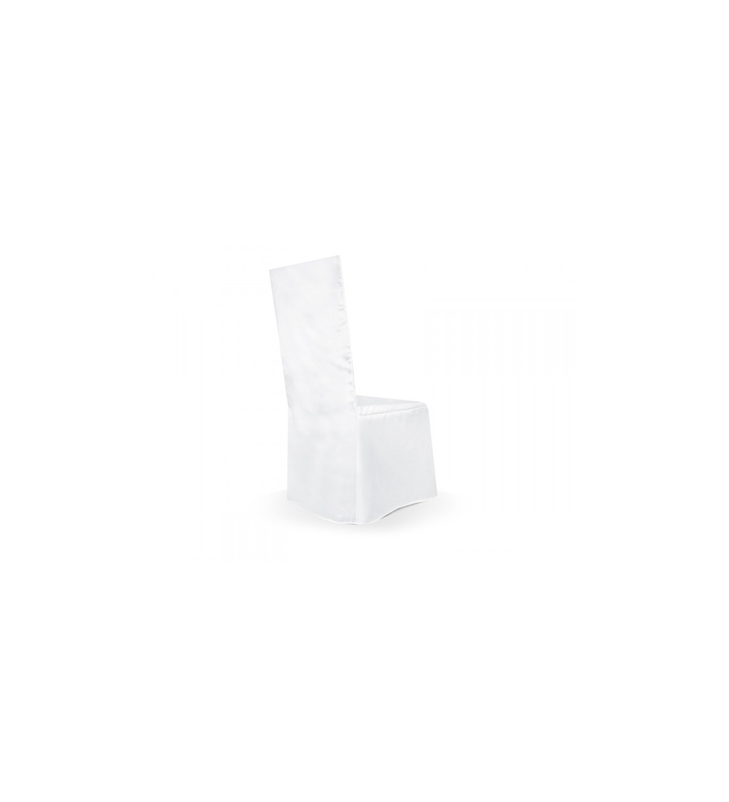 Bílý - saténový potah na židli