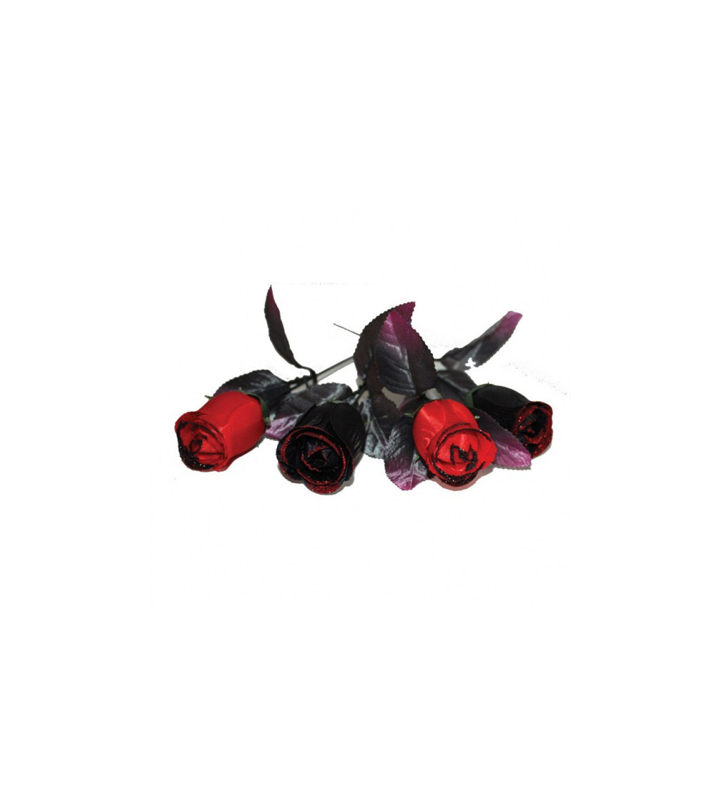 Umělé růže - Černé a červené