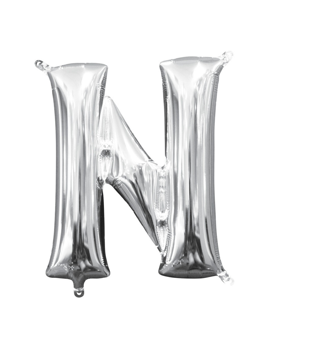Malý stříbrný balónek - písmeno N