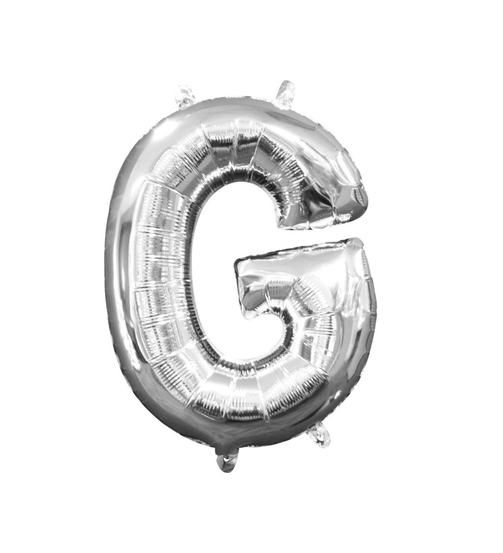 Malý stříbrný fóliový balónek - písmeno G