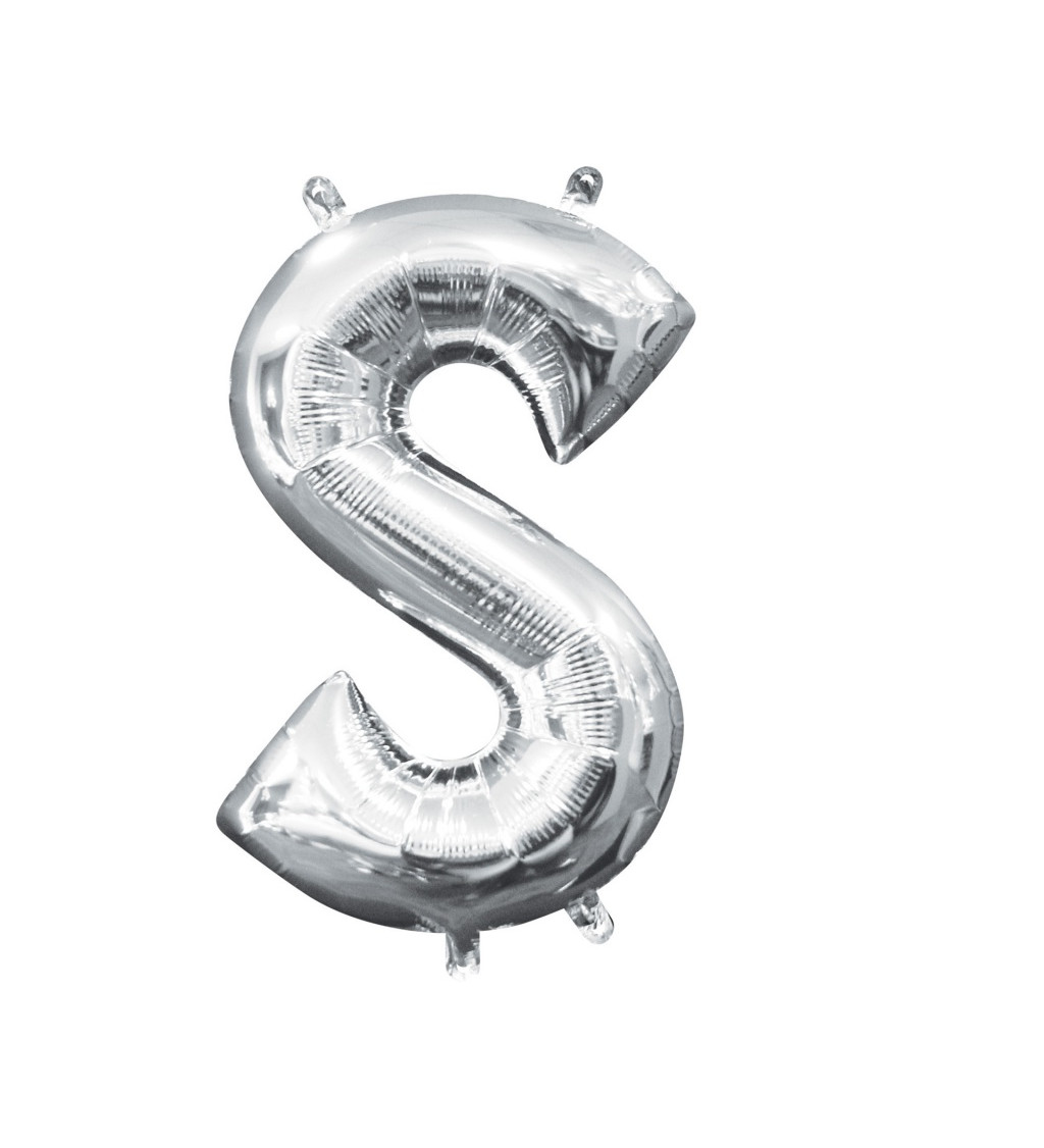 Malý stříbrný balónek - písmeno S