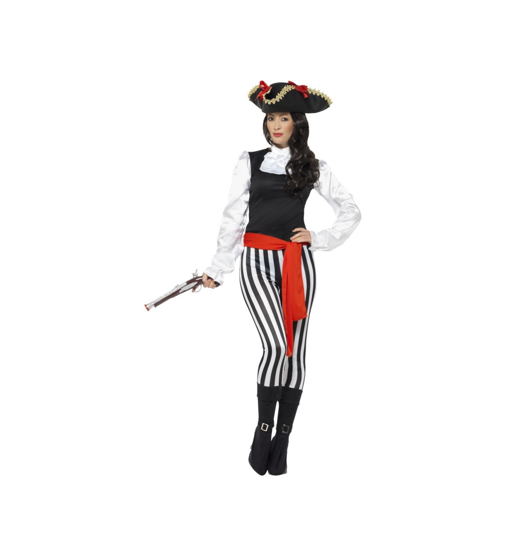 Dámský pirátský kostým - pruhované kalhoty
