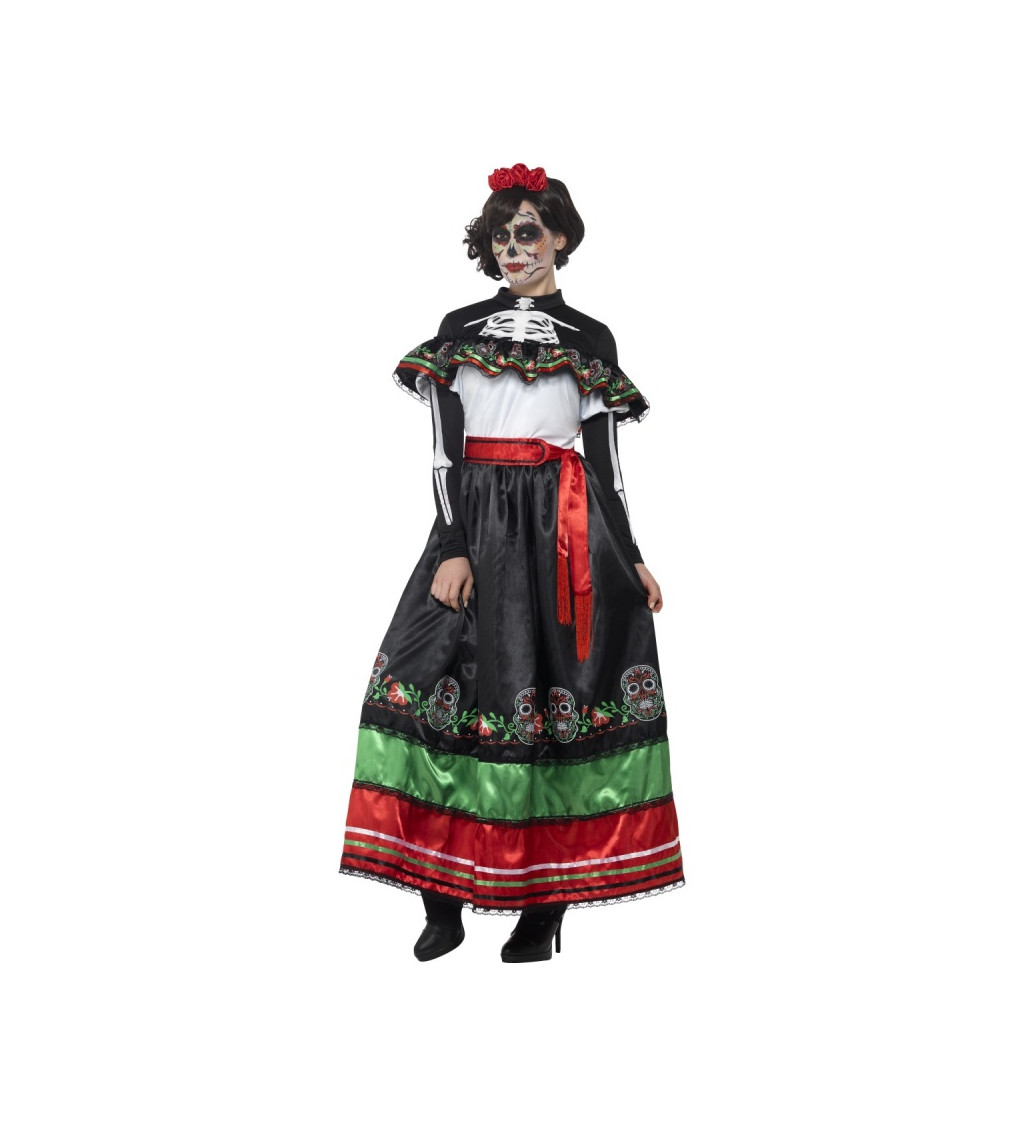 Dámský mexický kostým - Day of the Dead