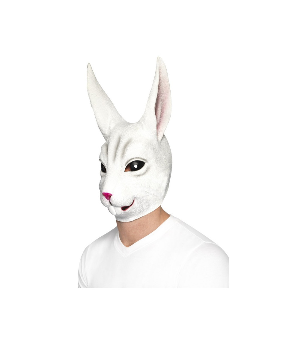 Latexová maska - Bílý králík