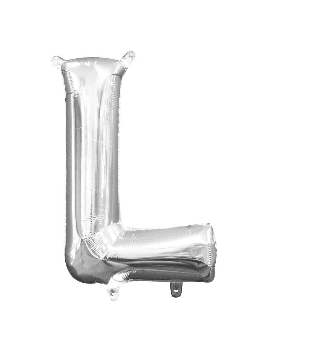Malý stříbrný fóliový balónek - písmeno L