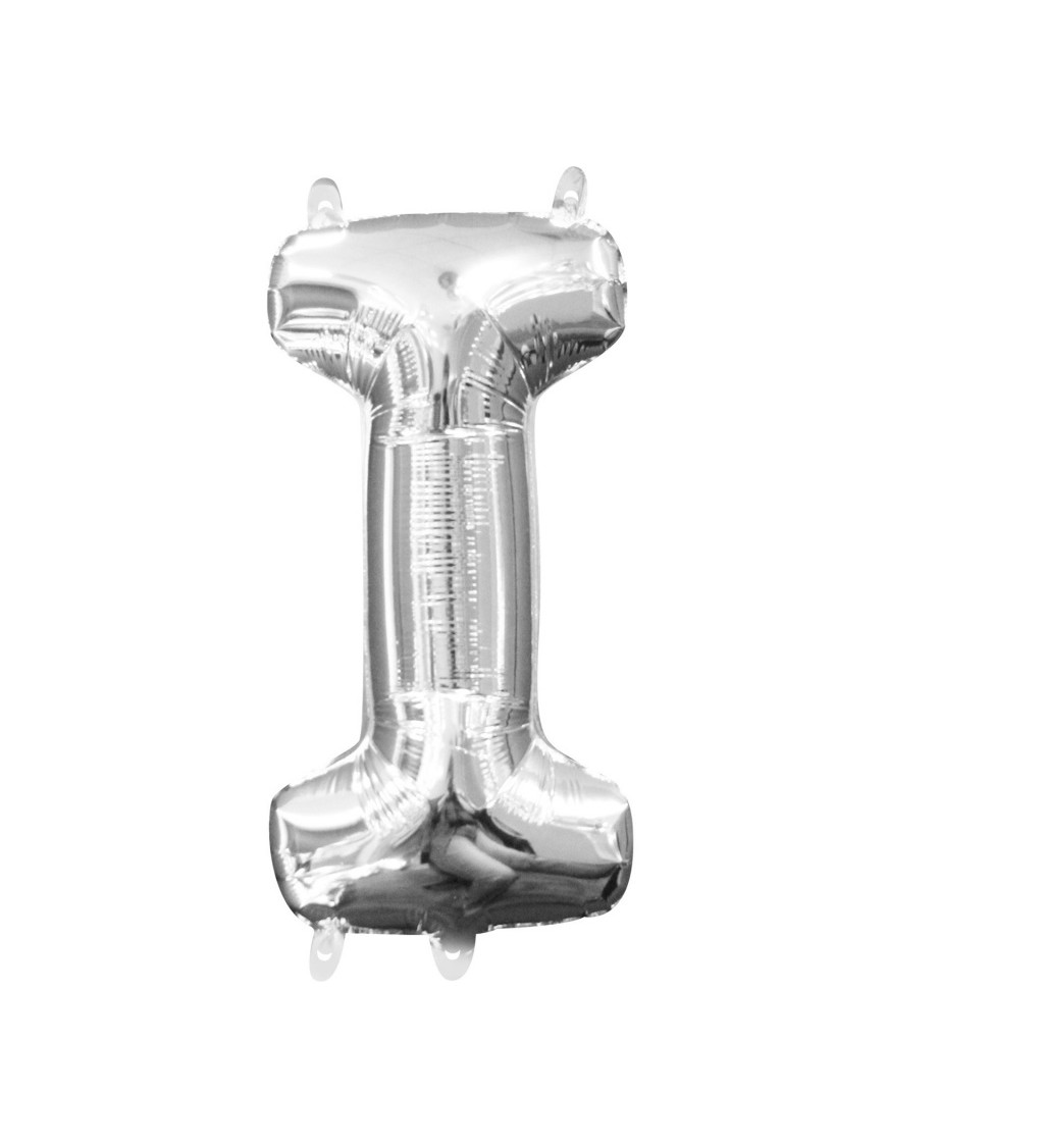 Malý stříbrný fóliový balónek - písmeno I