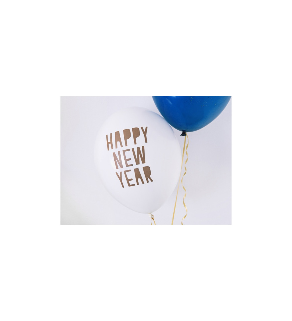 Bílé balónky - Happy New Year