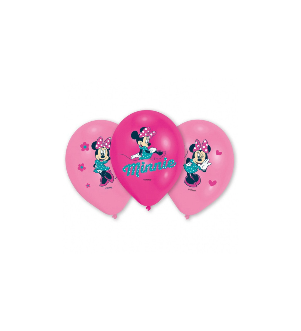 Růžové balónky Minnie mouse
