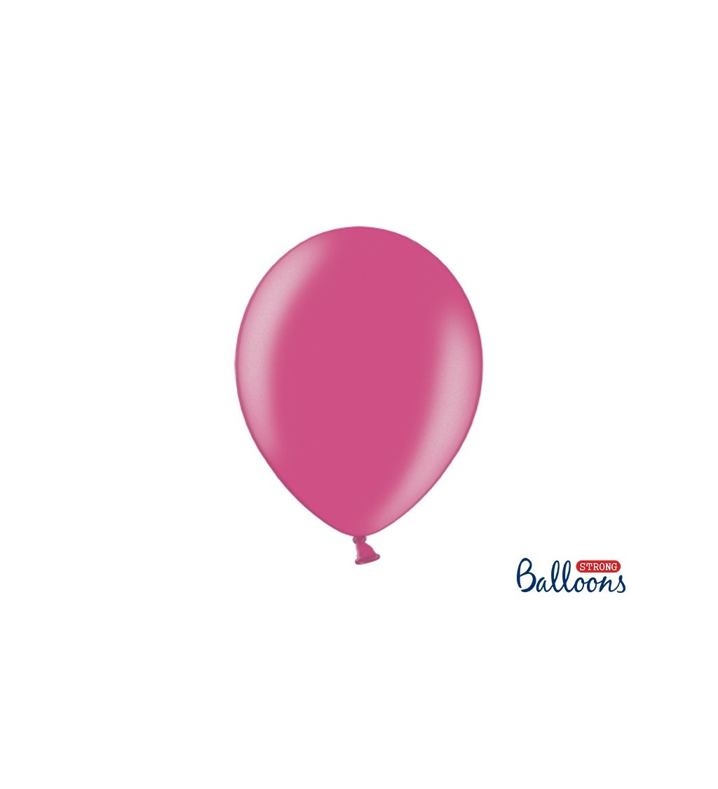 Růžové metalické balónky - sada 10 ks