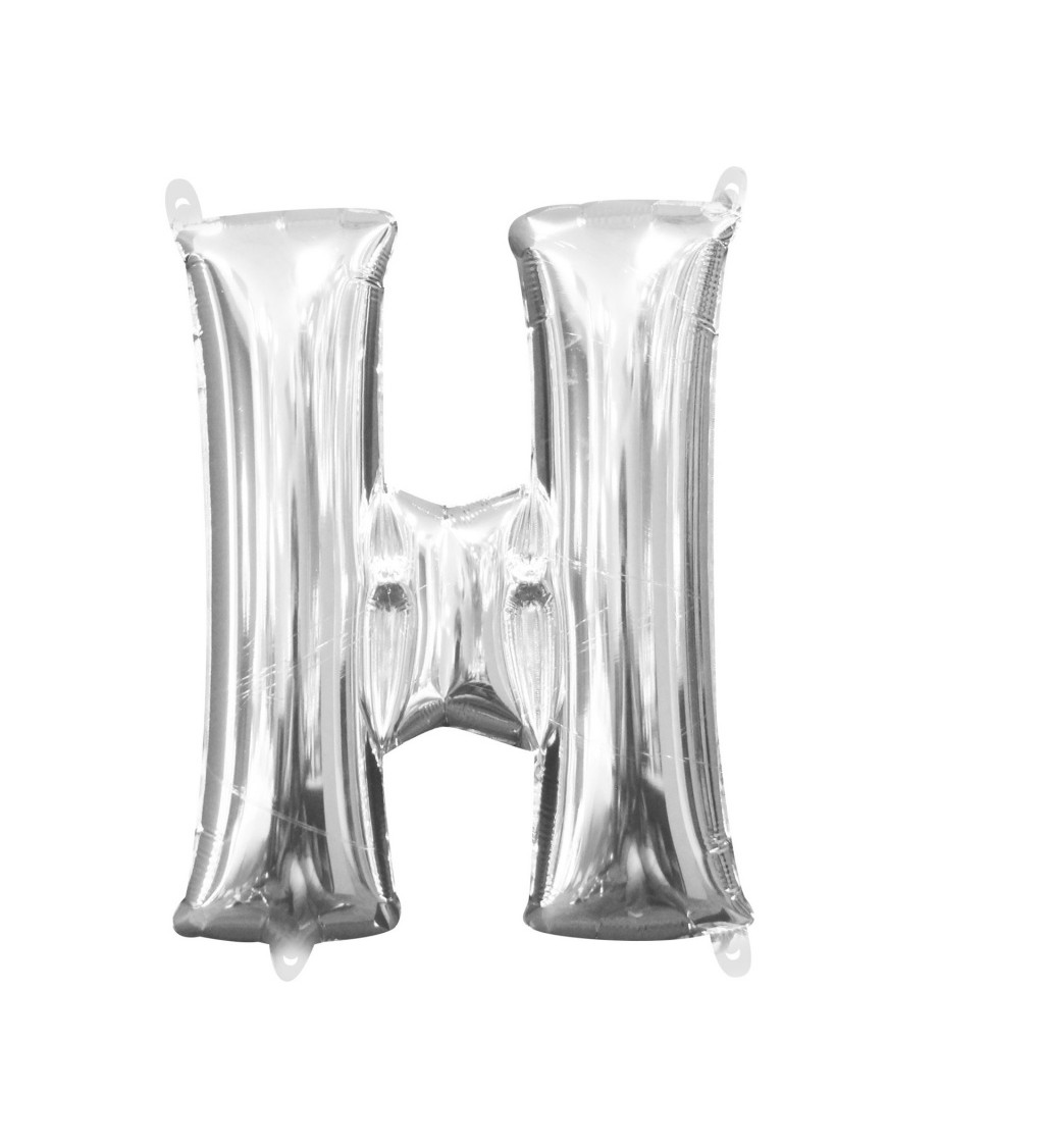 Malý stříbrný fóliový balónek - písmeno H