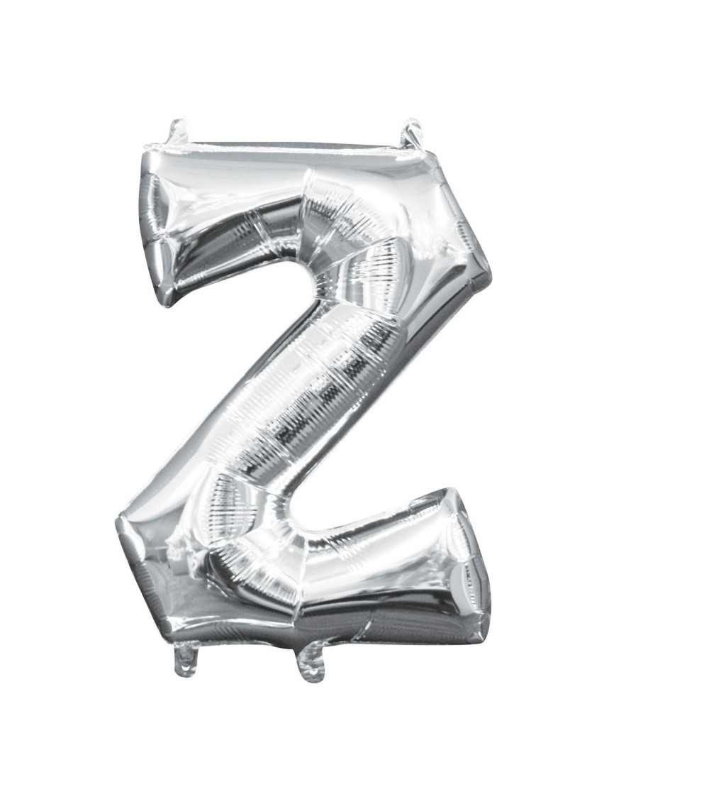 Malý stříbrný fóliový balónek - písmeno Z