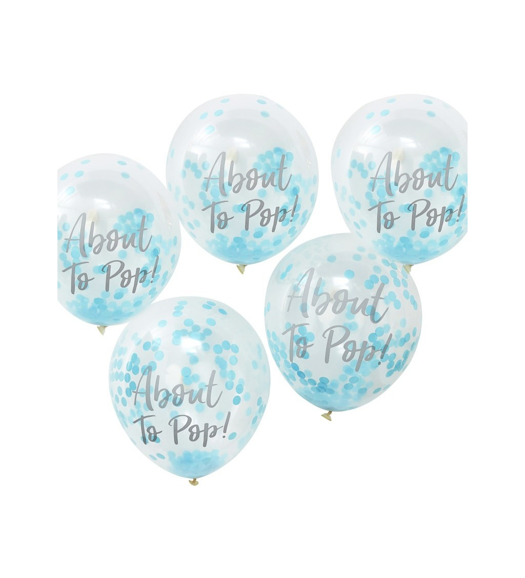 Balónky s modrými konfetami