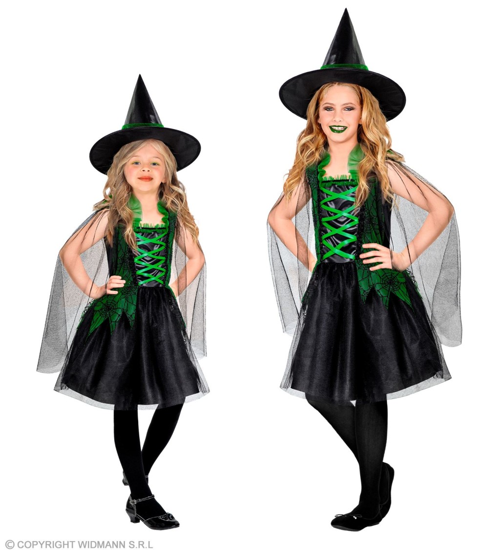 Dívčí kostým - čarodějka zelená
