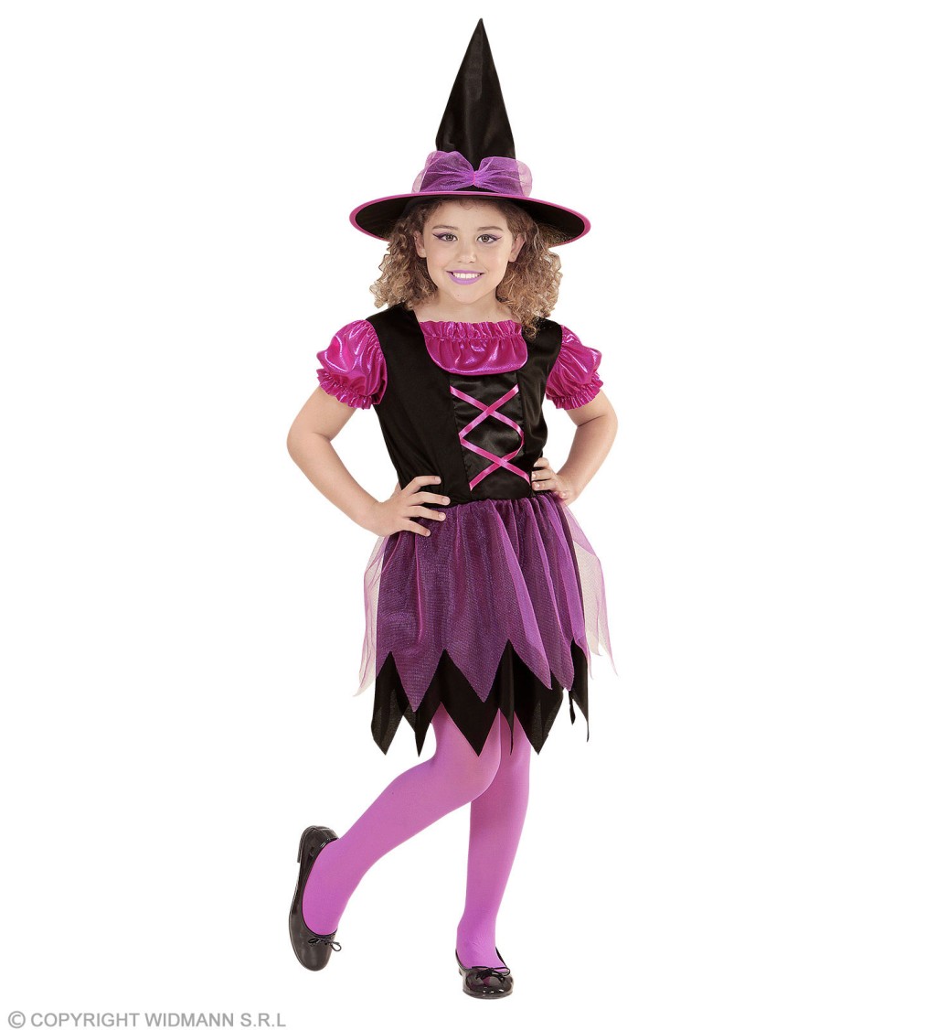Dívčí kostým - růžová čarodějka