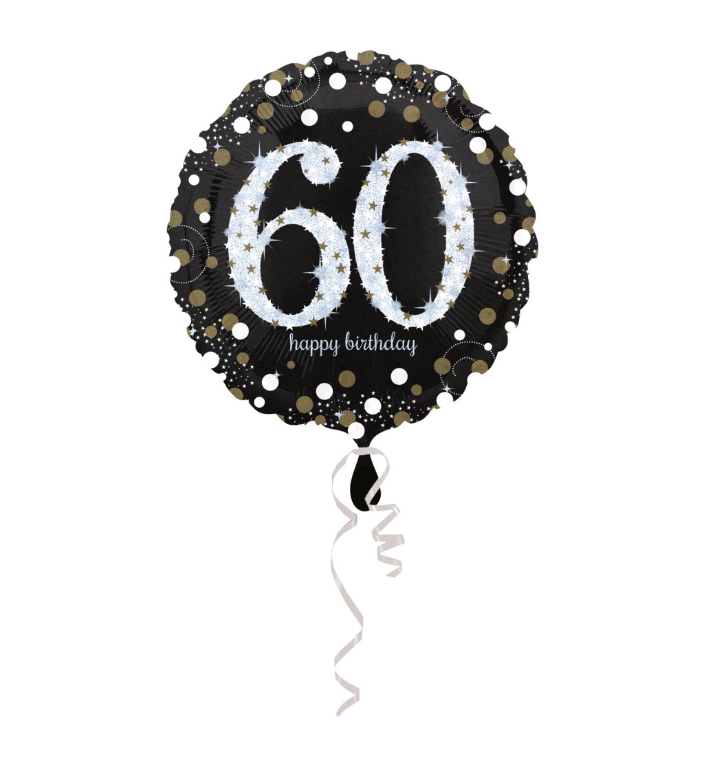 Kulatý balónek 60 - černo-bílý