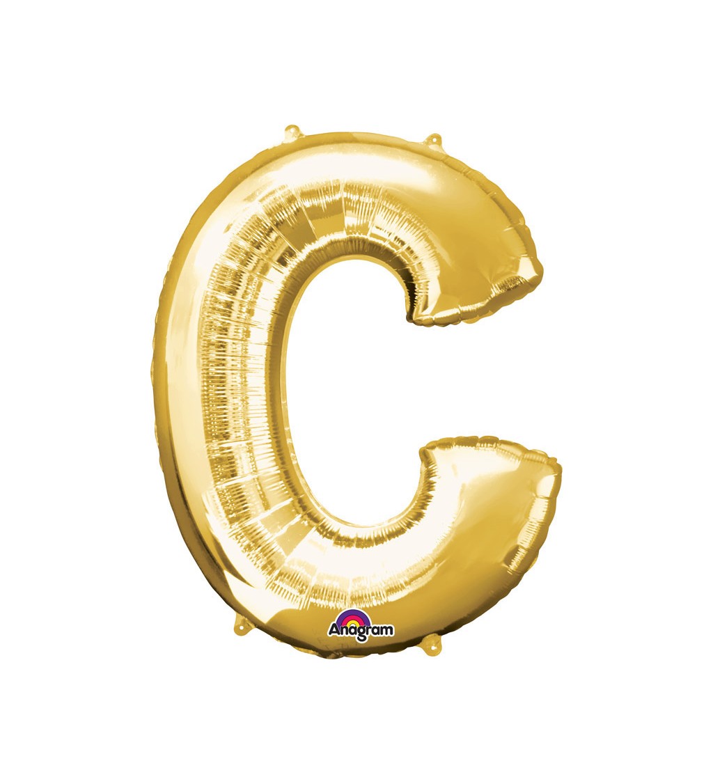 Fóliový balónek písmeno C - zlatý