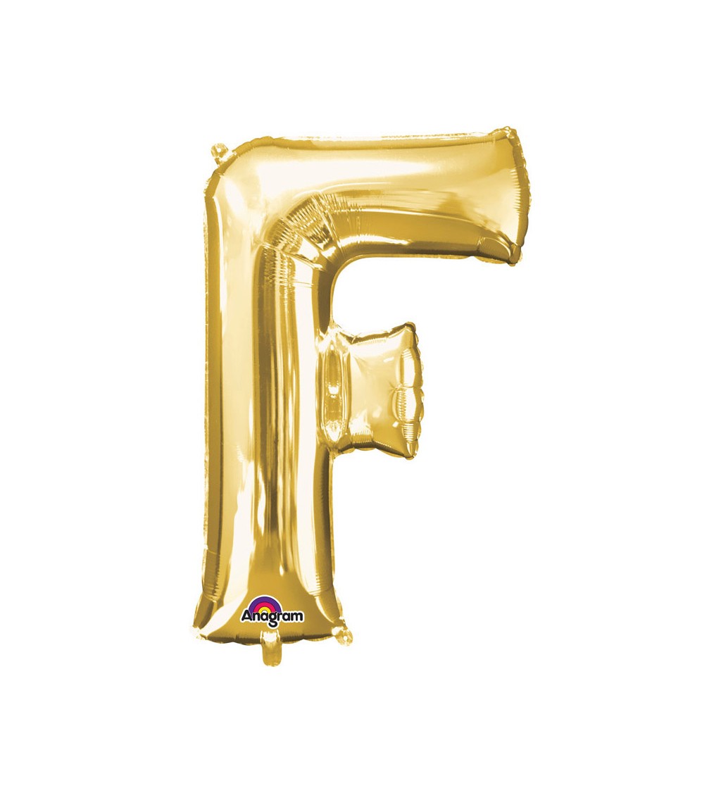 Fóliový balónek písmeno F - zlatý