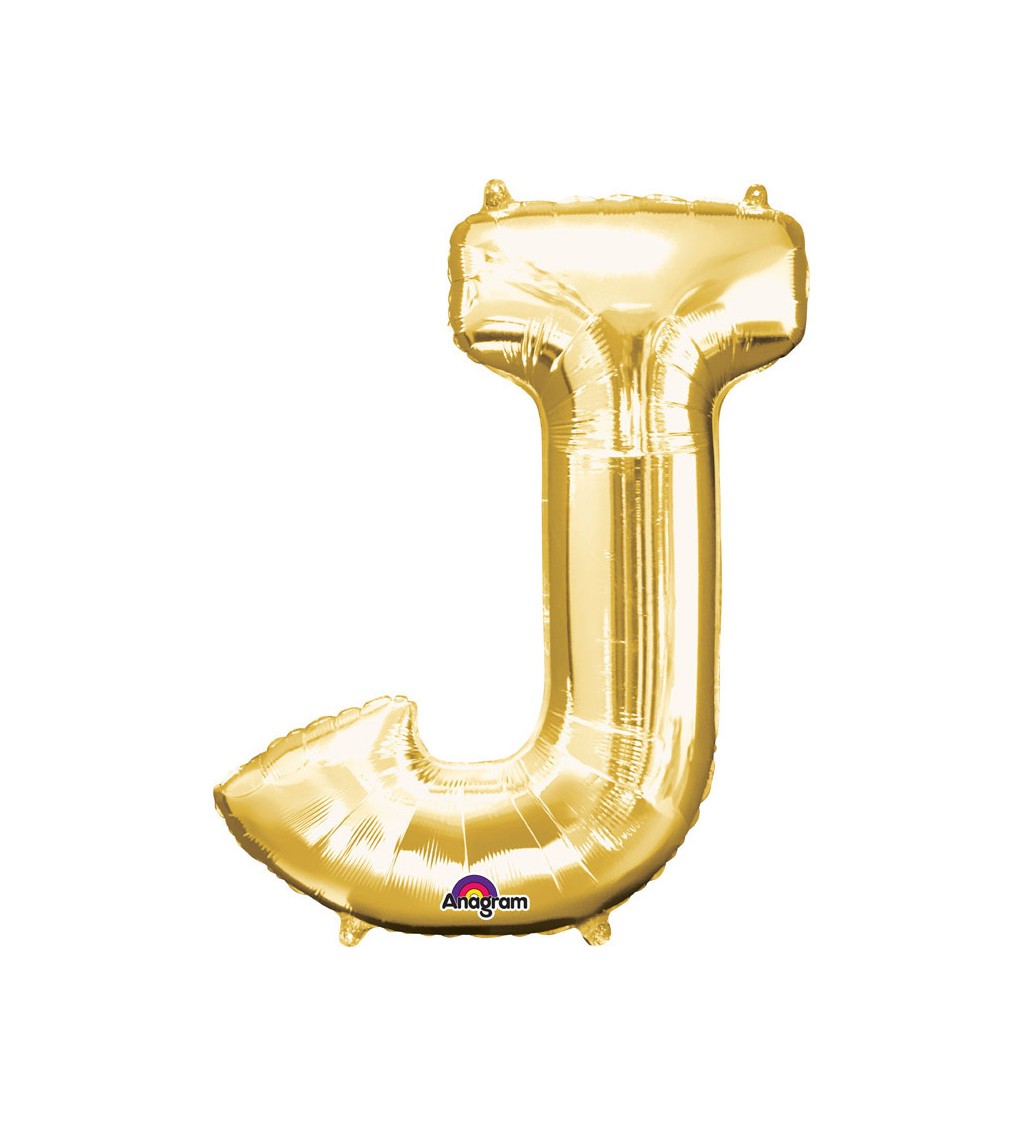 Fóliový balónek písmeno J - zlatý