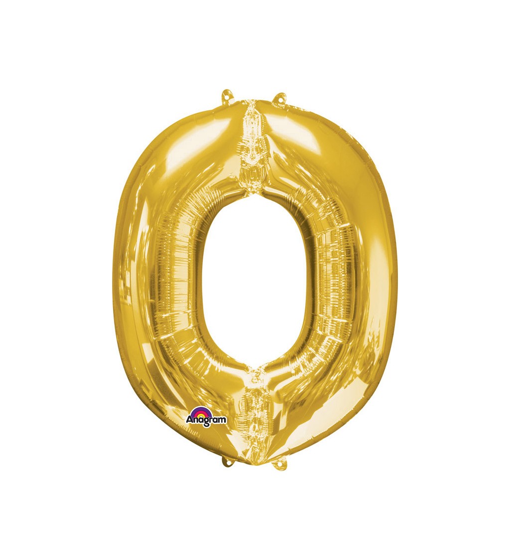Fóliový balónek písmeno O - zlatý