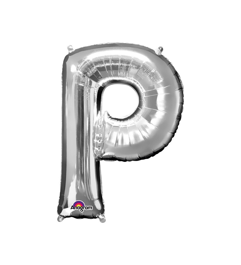 Fóliový balónek písmeno P - stříbrný