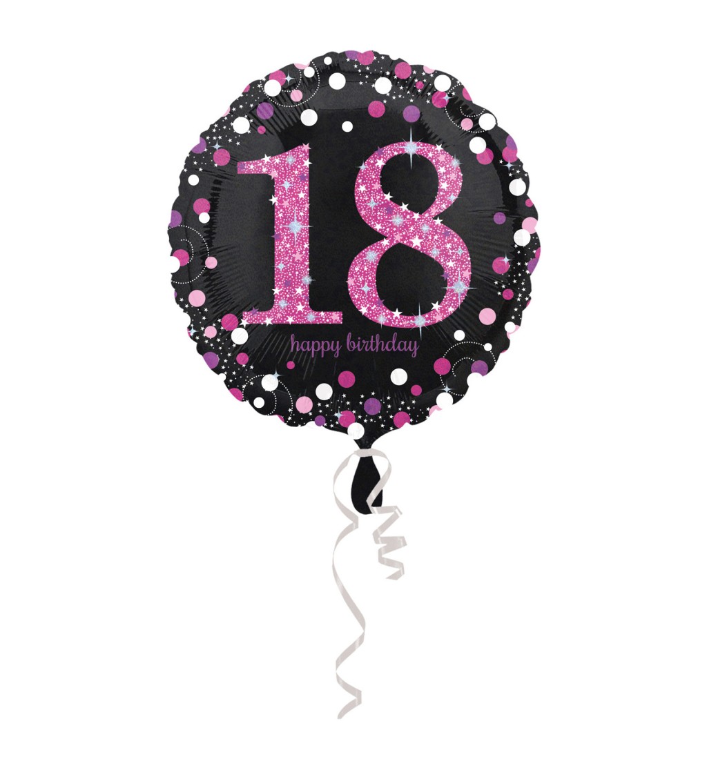 Kulatý balónek 18 - růžovo-černý