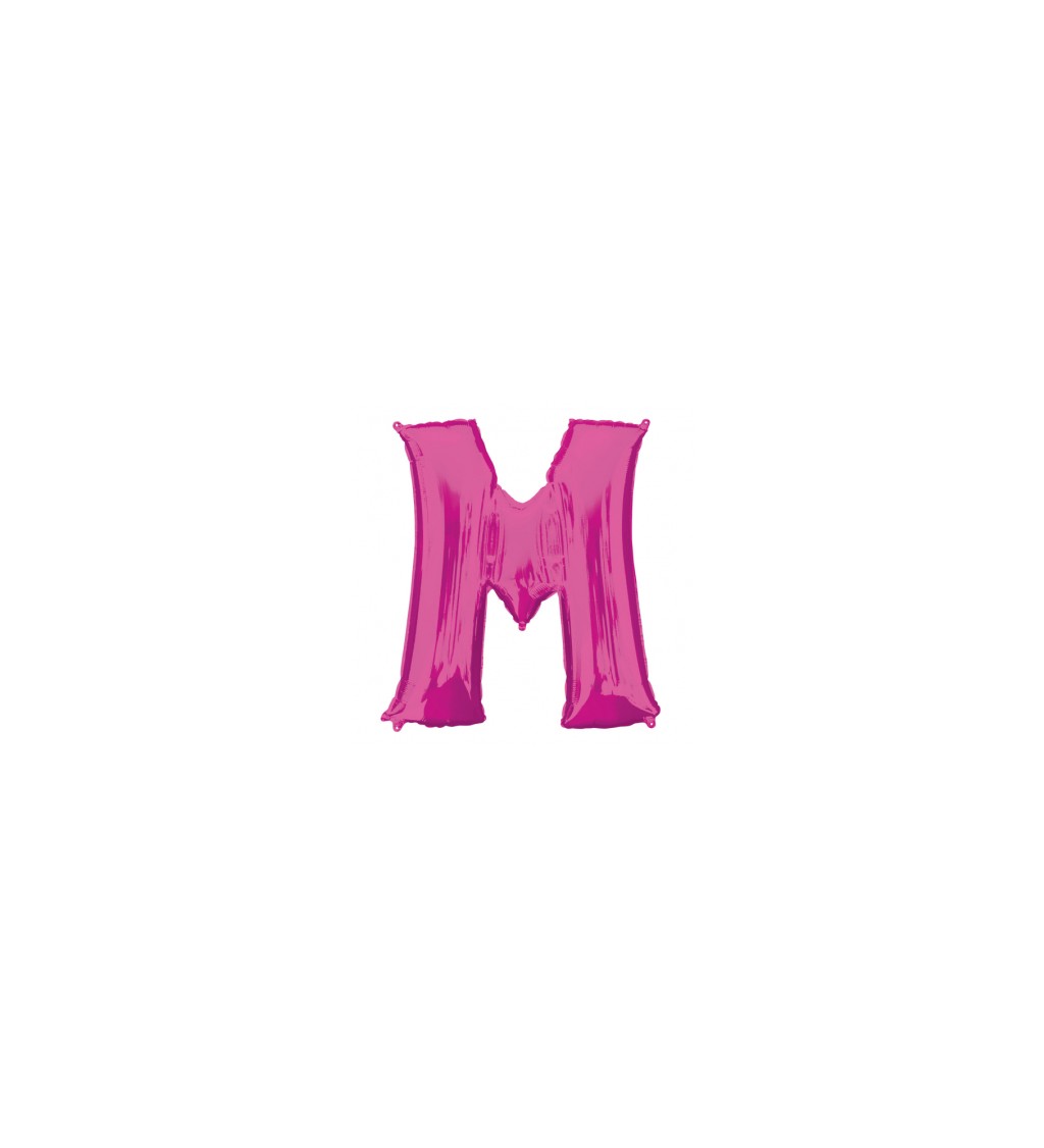 Fóliový balónek písmeno M - růžový
