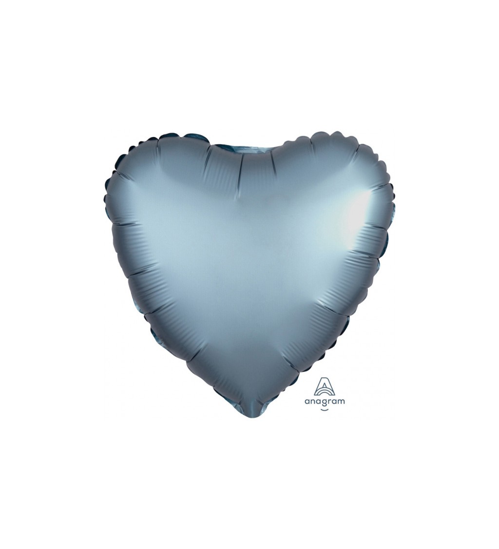 Fóliový balónek Srdce - modrošedý