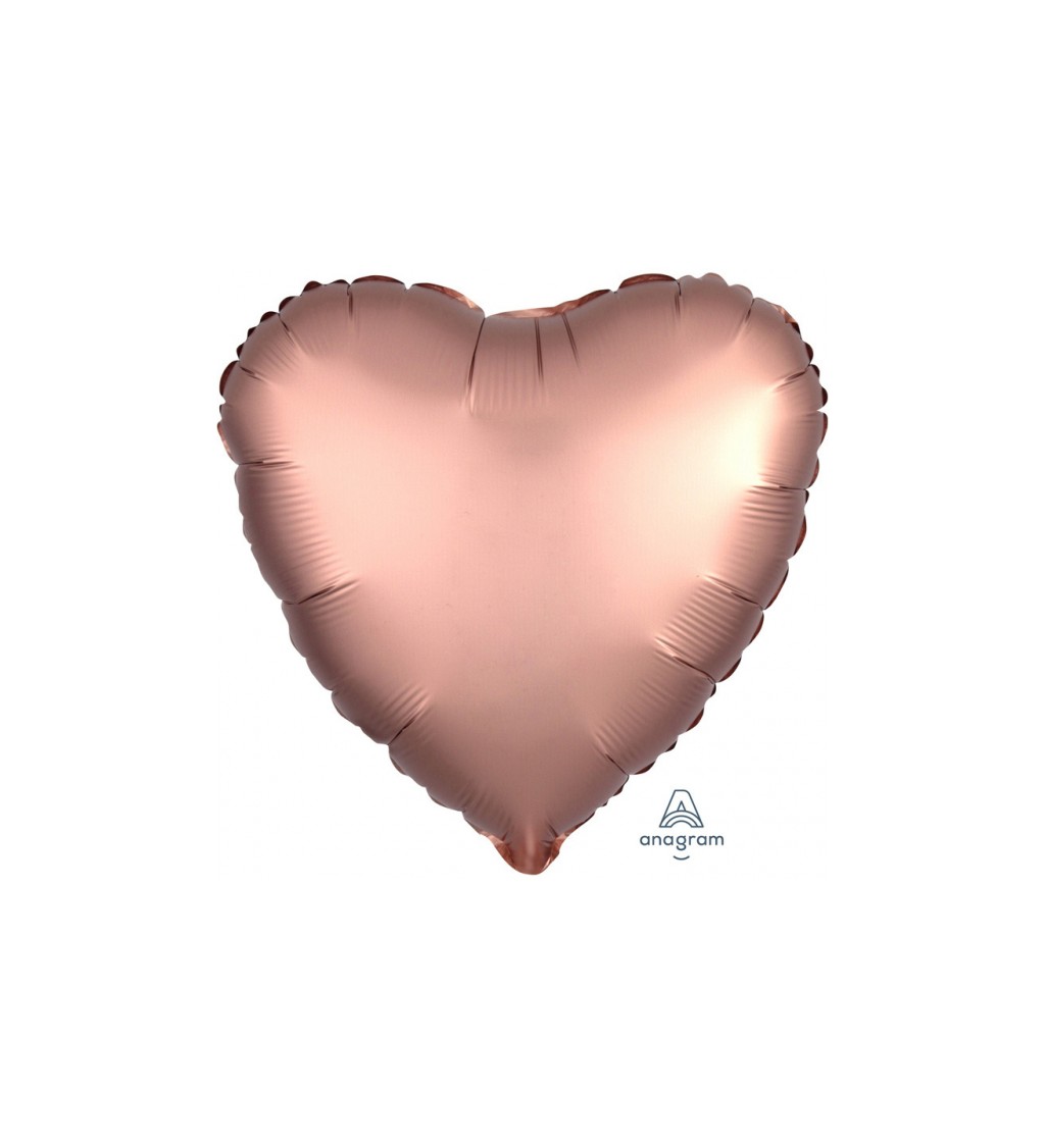 Fóliový balónek Srdce - růžové zlato