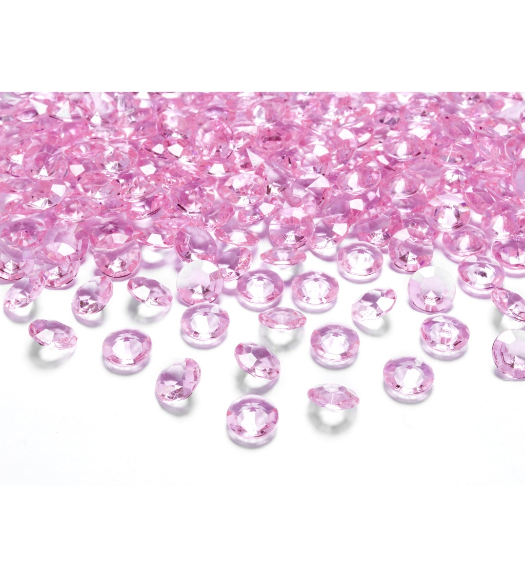 Světle růžové mini diamanty - dekorace