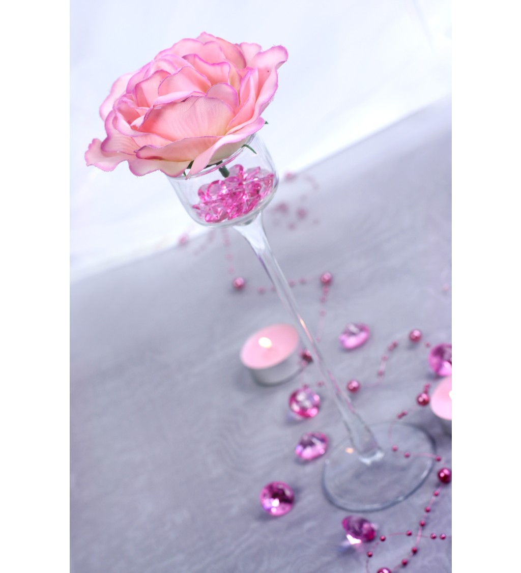 Světle růžové mini diamanty - dekorace
