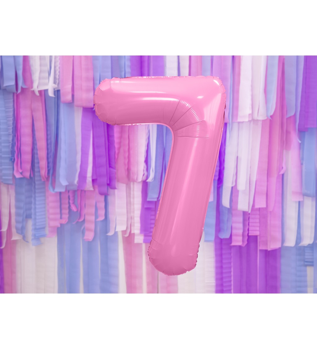 Fóliový balónek 7 - světle růžový