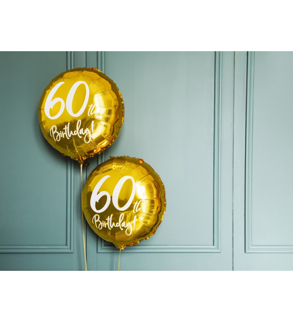Zlatý fóliový balónek -  60