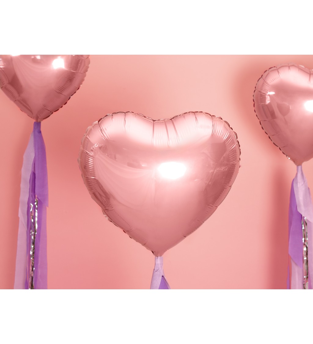 Srdce - rosegold balonek