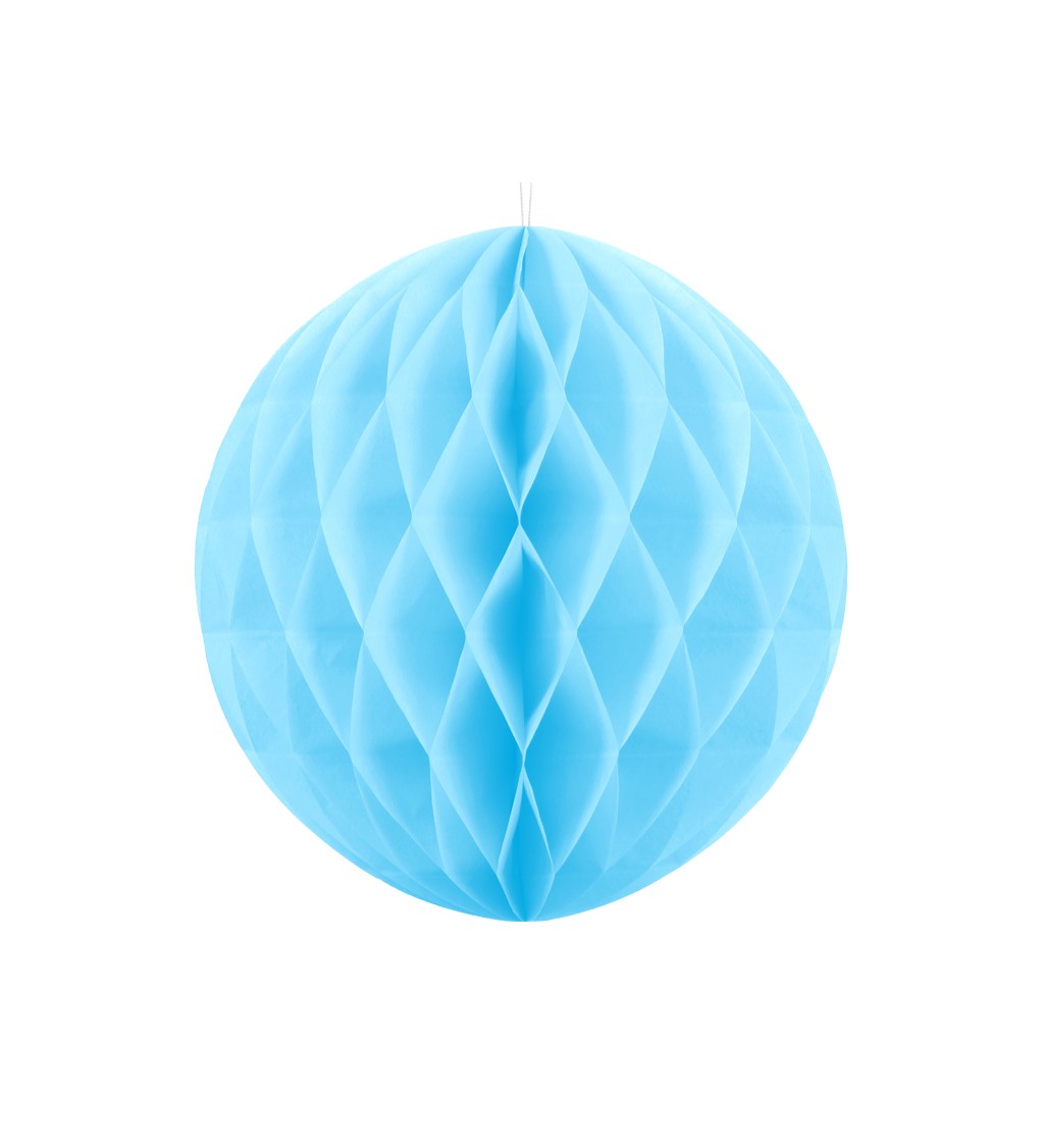 Světle modrá papírová koule - 40 cm