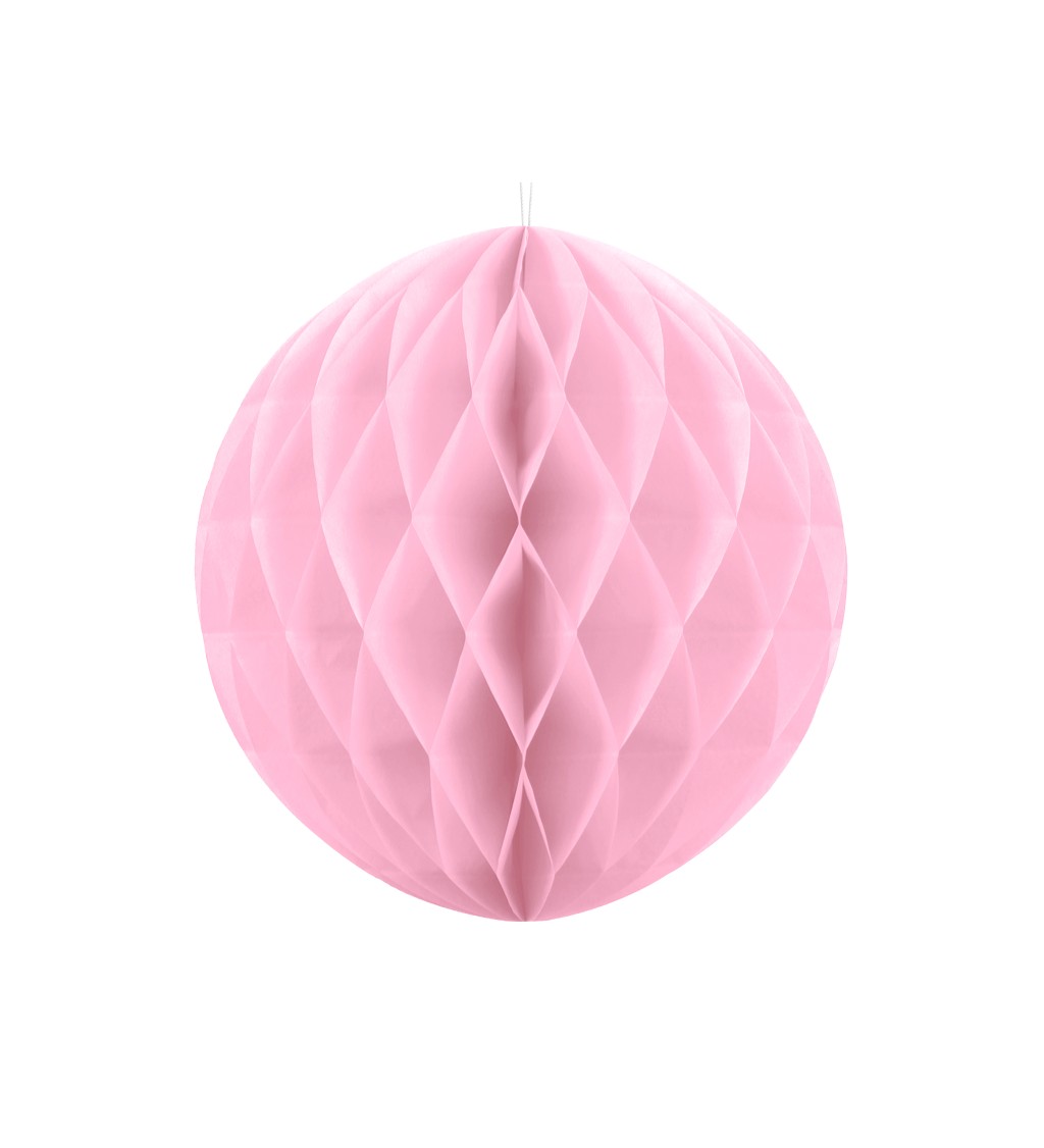 Světle růžová papírová koule - 40 cm