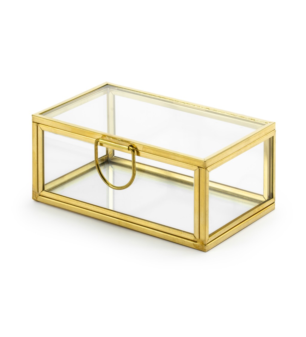 Skleněný box - zlatý