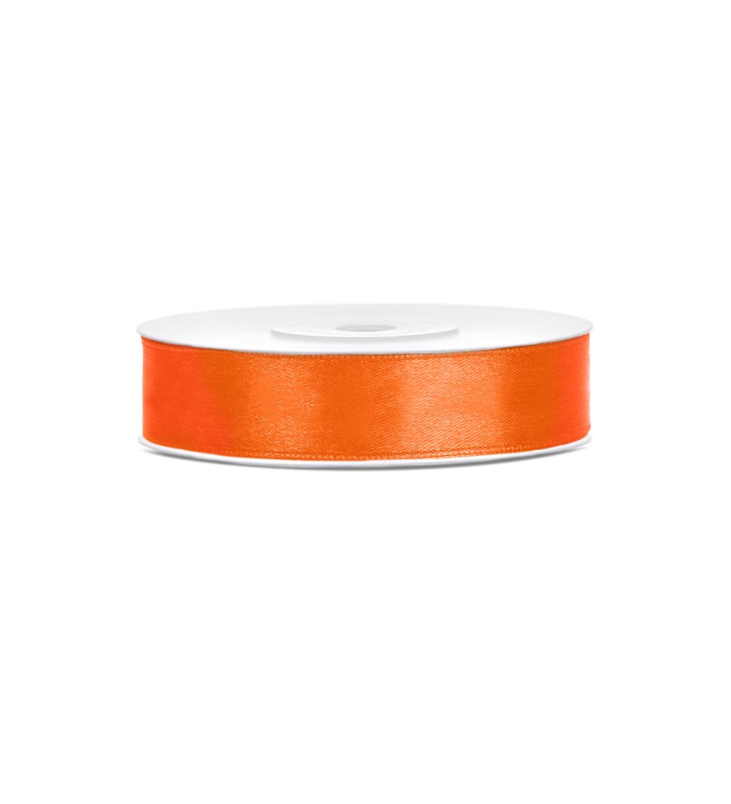 Oranžová saténová stuha 12 mm