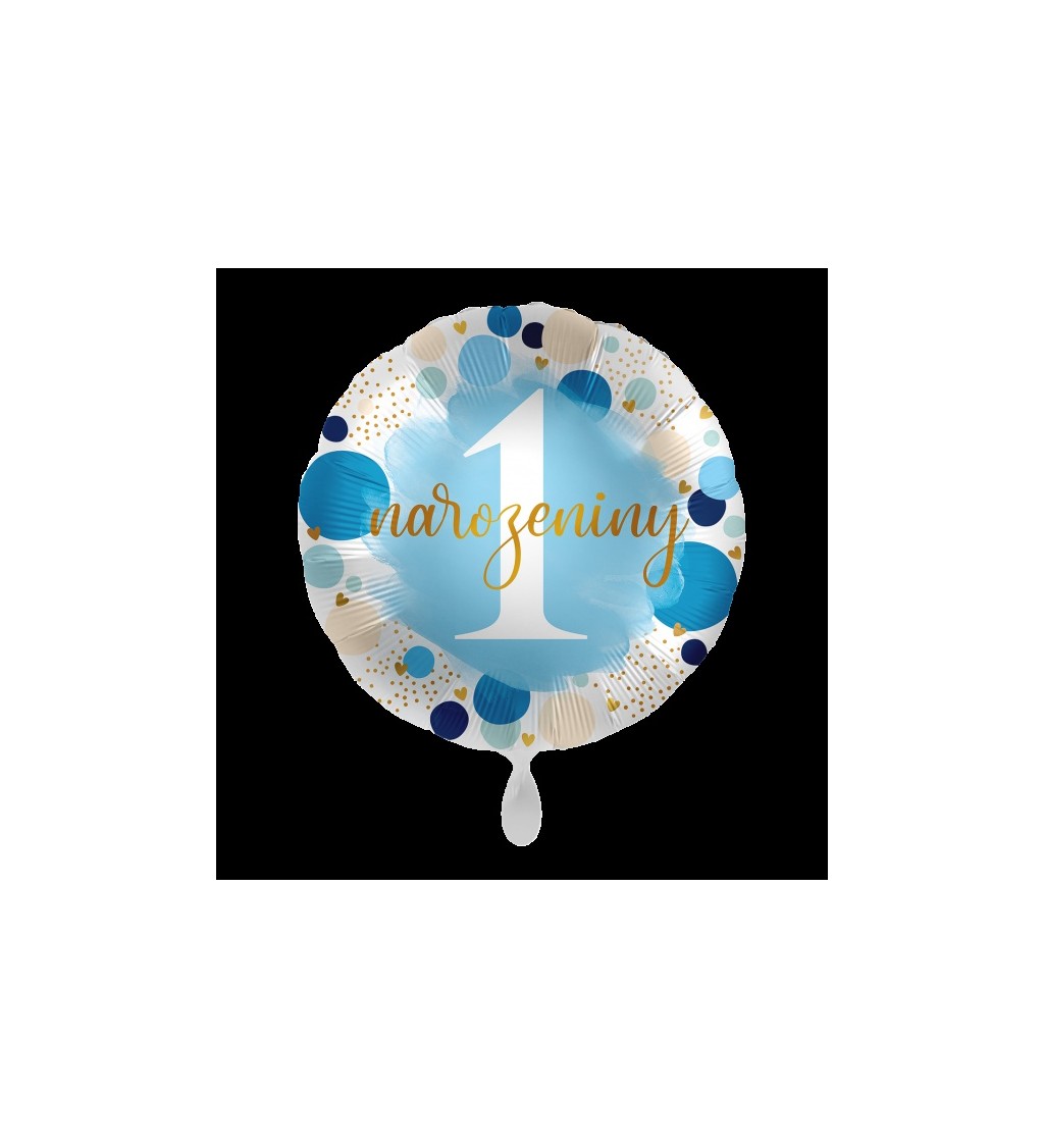 Balónek 1. narozeniny modrý fóliový