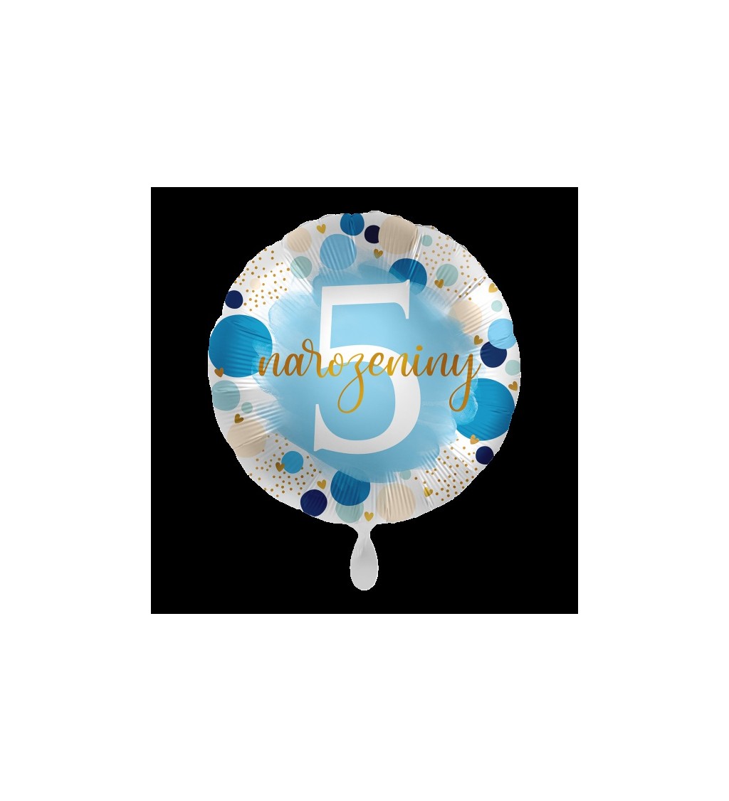 Balónek 5. narozeniny modrý fóliový