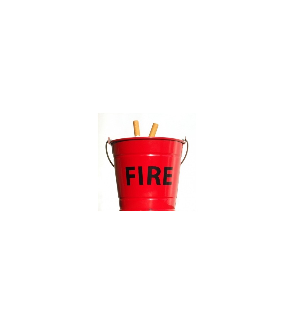 Popelník - protipožární kyblíček s nápisem FIRE