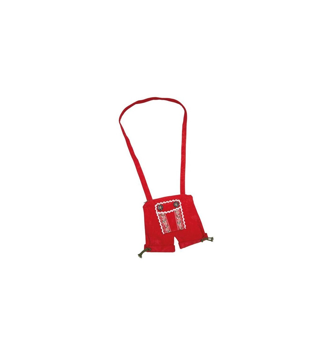Bavorské kraťasy - červená kabelka
