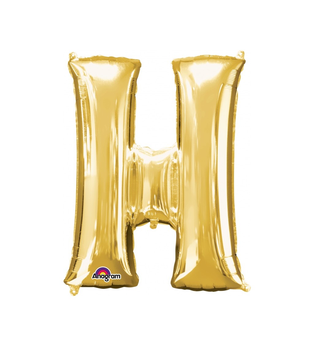 Balónek H - zlatý