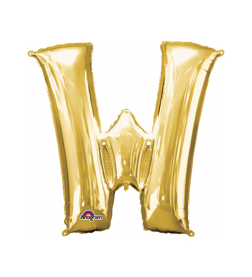 Balónek W - zlatý