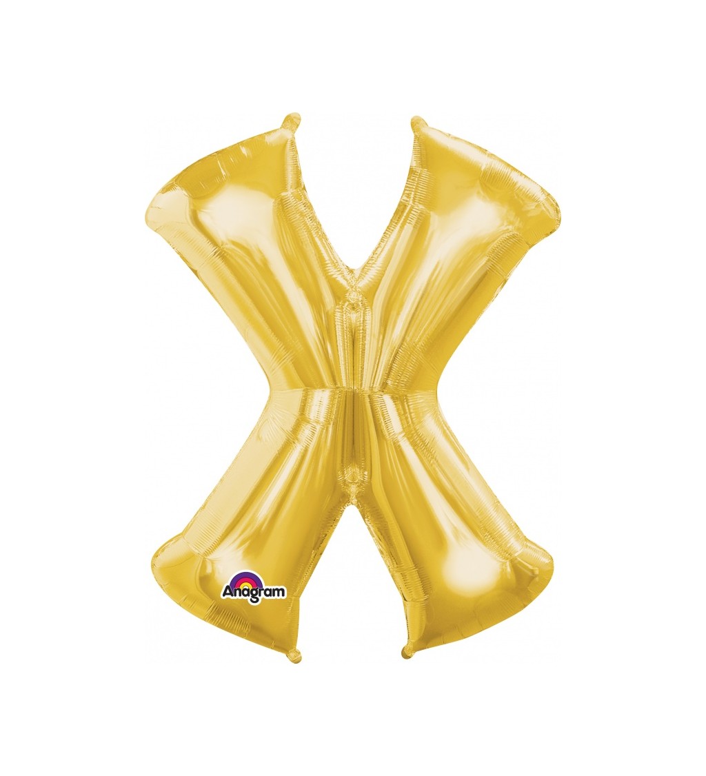 Balónek X - zlatý