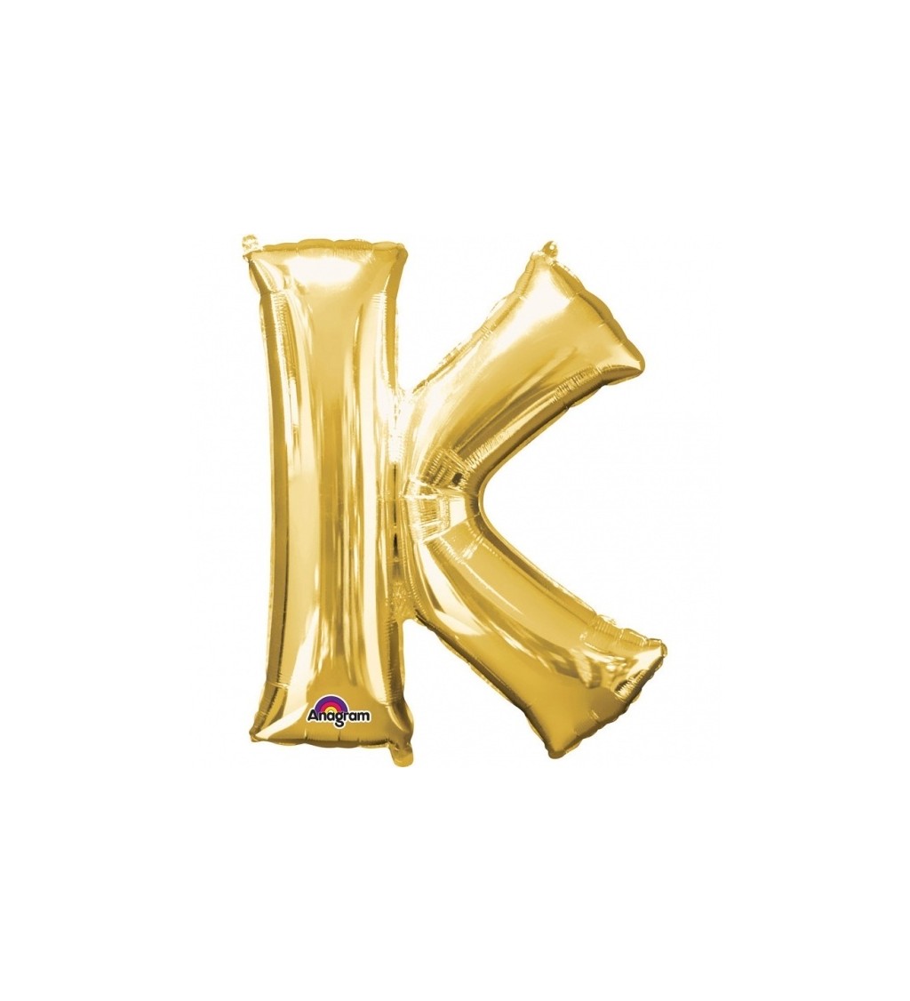 Balónek K - zlatý