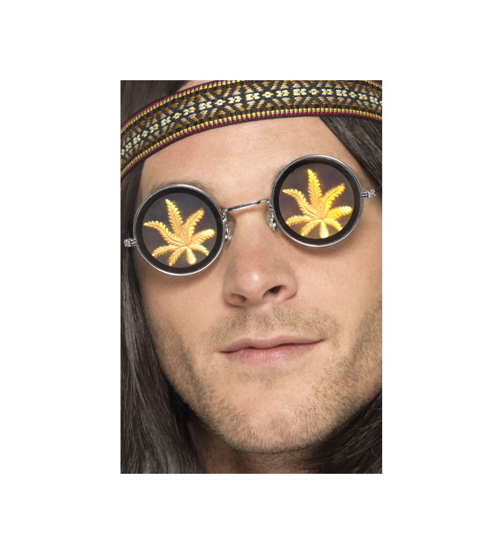 Kulaté brýle s listem - hippie