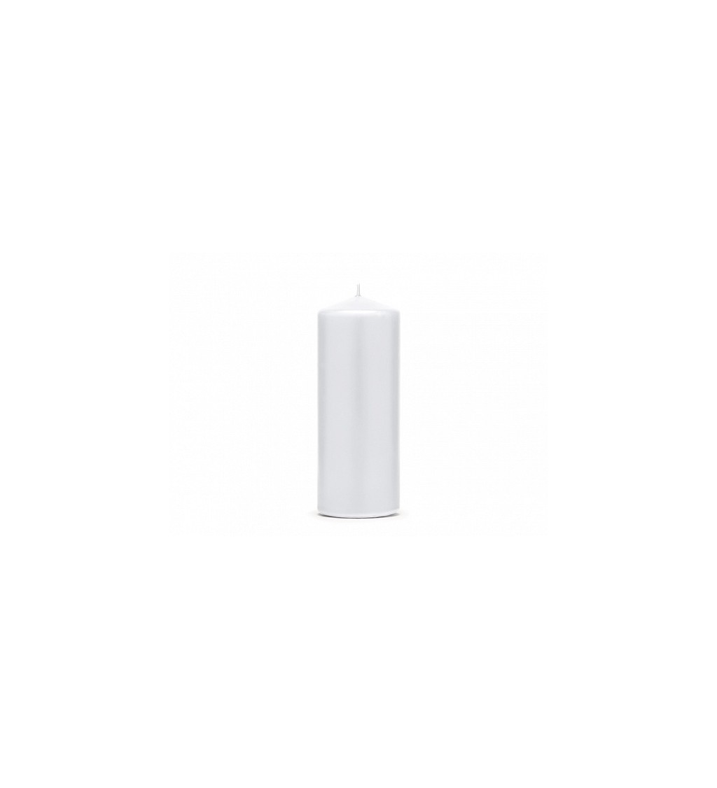 Matná bílá válcovitá svíčka