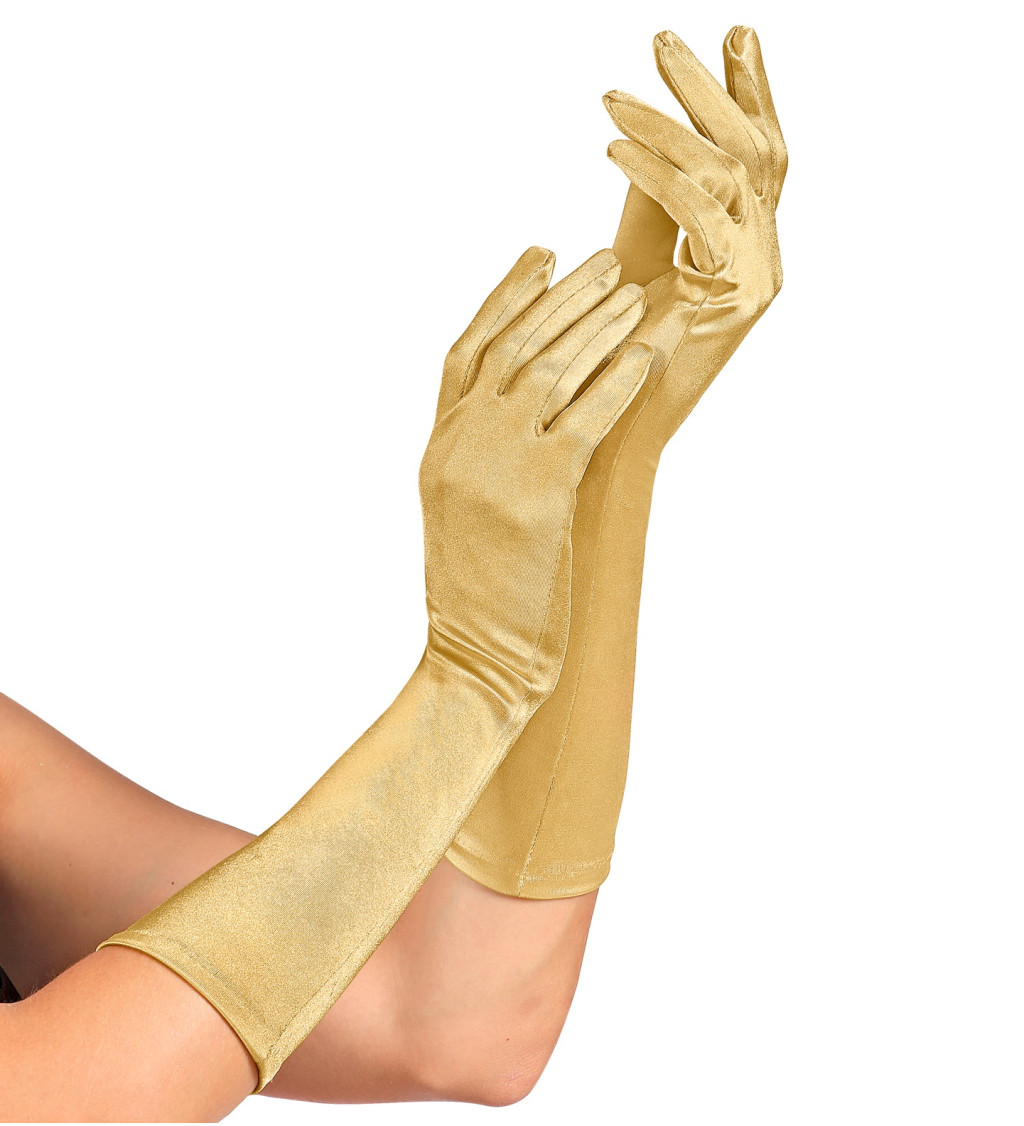 Saténové rukavice - zlaté
