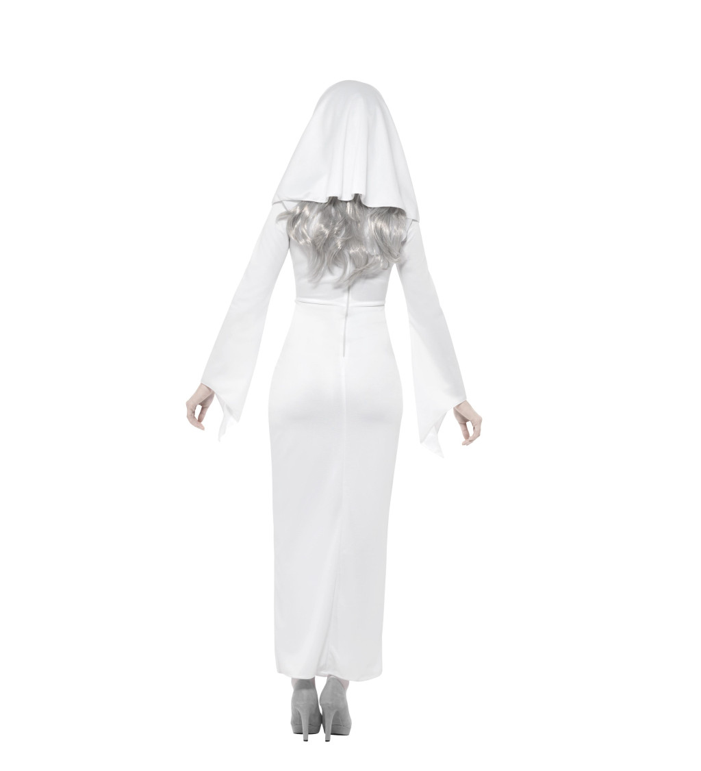 Dámský strašidelný kostým - bílá jeptiška